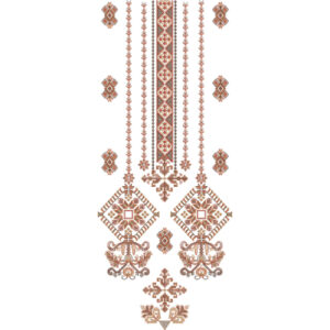 Traditional Geometric Embroidery Neckline Design with Diamond Motifs