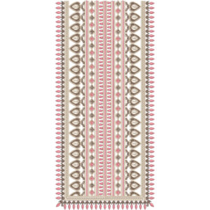 Elegant Pink and Gold Geometric Embroidery Neckline Panel Design
