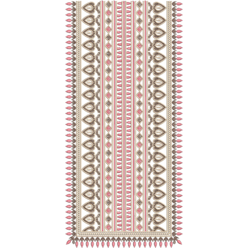 Elegant Pink and Gold Geometric Embroidery Neckline Panel Design