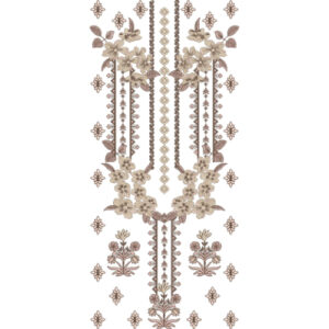 Elegant Floral Vine Neckline Embroidery Design