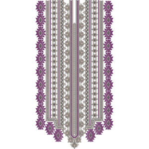 Geometric Diamond Border Neckline Embroidery Design