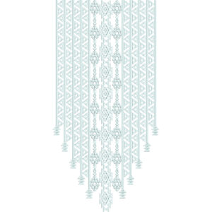 Delicate Geometric Aqua Embroidery Neckline Design