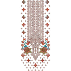Elegant Floral Geometric Neckline Embroidery Design