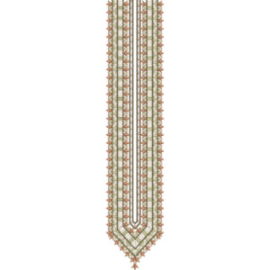 Elegant Long Geometric Embroidery Neckline Design