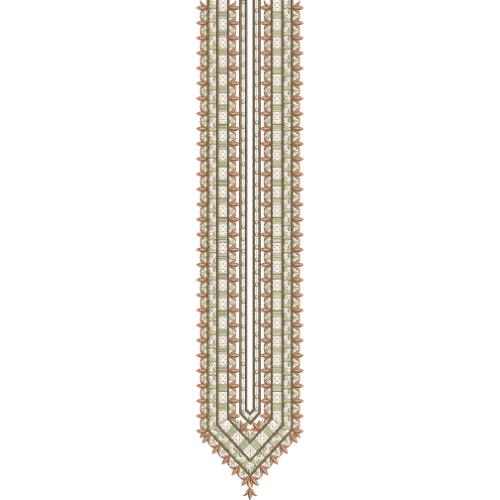 Elegant Long Geometric Embroidery Neckline Design