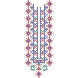 Colorful Geometric Embroidery Neckline Design