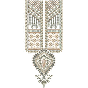 Elegant Geometric and Ornamental Diamond Pendant Embroidery Design