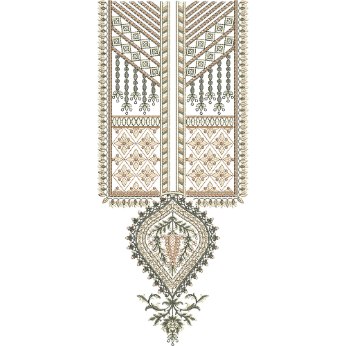 Elegant Geometric and Ornamental Diamond Pendant Embroidery Design