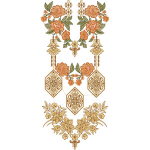 Elegant Floral Neck Embroidery Design