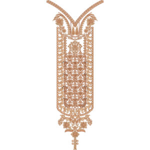 Elegant Floral V-Neck Embroidery Design