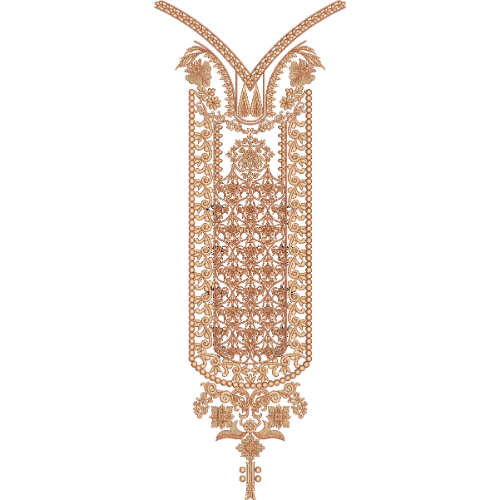 Elegant Floral V-Neck Embroidery Design