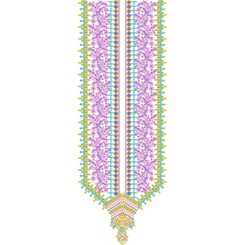 Beautiful Floral Neck Embroidery Design