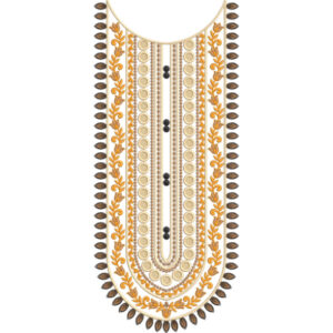 Leafy Border and Beaded Neckline Pattern