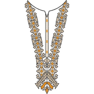 Modern Geometric V-Neck Embroidery Design