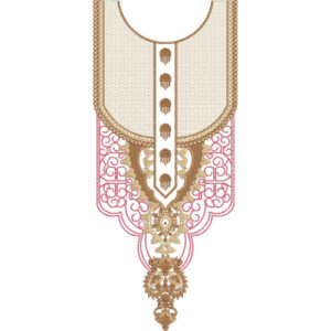 Golden and Pink Traditional Neckline Pattern