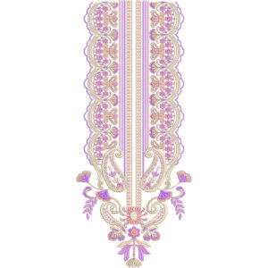 Elegant Purple Floral Neck Embroidery Design