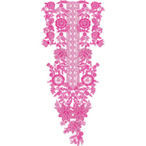 Elegant Pink Floral Neck Embroidery Design