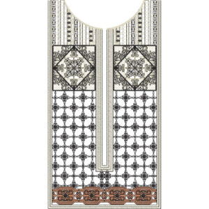 Elegant Black and Beige Neck Embroidery Design