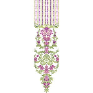 Elegant Purple Floral Neck Embroidery Design