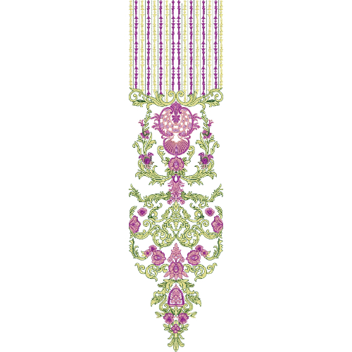 Elegant Purple Floral Neck Embroidery Design