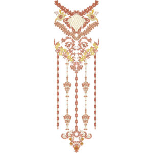 Elegant Floral V-Neck Embroidery Design