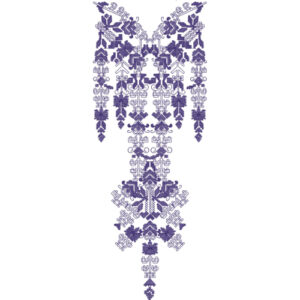 Elegant Purple Geometric Neck Embroidery Design