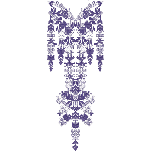 Elegant Purple Geometric Neck Embroidery Design