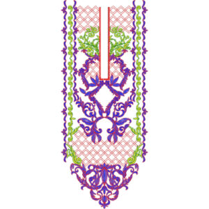 Colorful Floral Neck Embroidery Design
