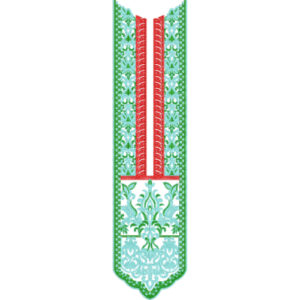 Elegant Green and Red Neck Embroidery Design