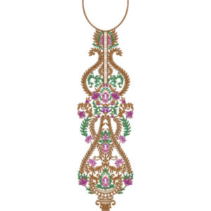 Elegant Multicolor Floral Neck Embroidery Design