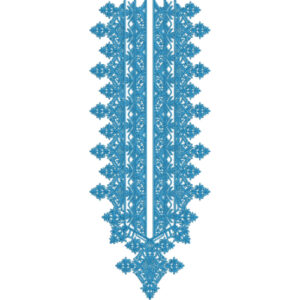 Elegant Blue Geometric Neck Embroidery Design