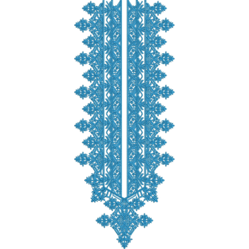 Elegant Blue Geometric Neck Embroidery Design
