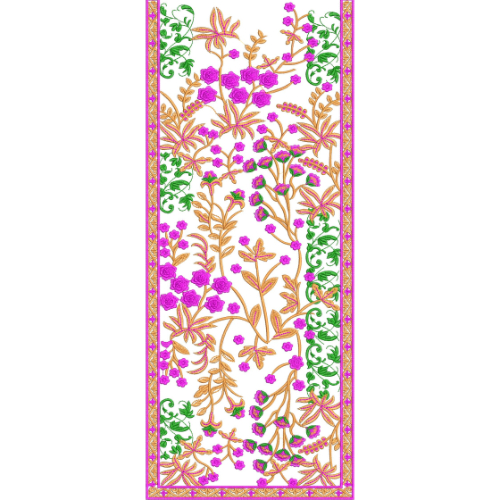 Colorful Floral Neck Embroidery Design