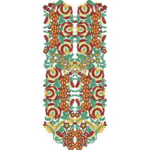 Elegant Multicolor Floral Neck Embroidery Design