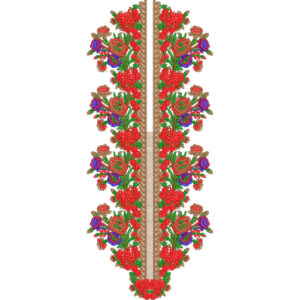 Elegant Red Floral Neck Embroidery Design