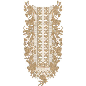 Elegant Gold Floral Neck Embroidery Design