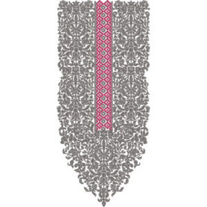 Elegant Grey and Pink Neck Embroidery Design