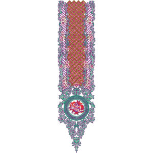 Elegant Multicolor Geometric Neck Embroidery Design
