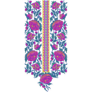 Royal Rose Floral Neckline Embroidery Design