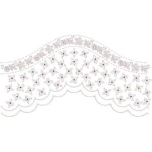 Graceful Arched Floral Scalloped Lace Border Embroidery Design for Ethnic Wear
