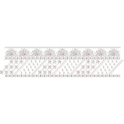 Ornate Chevron Floral Arch Lace Border Embroidery Design for Ethnic Wear