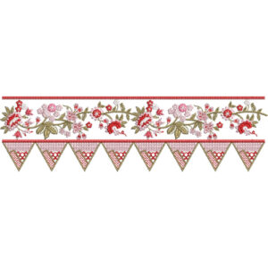 Floral Vine and Geometric Triangle Cutwork Lace Border Embroidery Design for Ethnic Wear