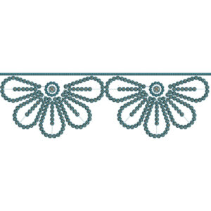Beaded Floral Scallop Lace Border Embroidery Design for Ethnic Wear