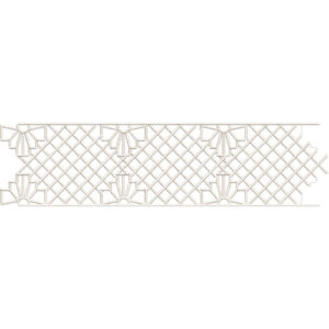 Art Deco Trellis Lattice Lace Border Embroidery Design for Ethnic and Fusion Wear