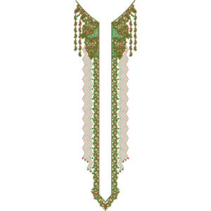 Elegant Men’s Neck Embroidery Design with Floral Border