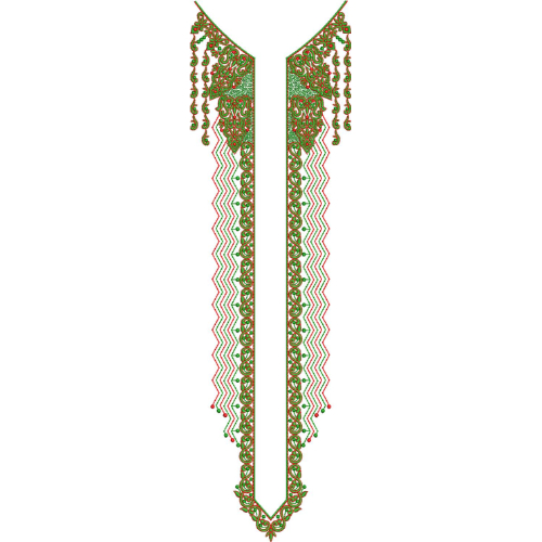 Elegant Men’s Neck Embroidery Design with Floral Border