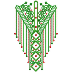 Fancy Men’s Kurta Neck Embroidery Design with Geometric Motifs