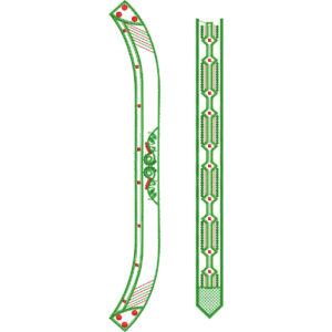 Elegant Green and Red Embroidery Border Design