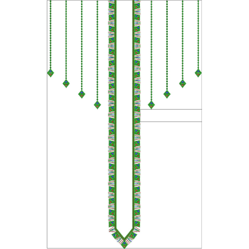 Stylish Men’s Kurta Neck Embroidery Design with Hanging Motifs