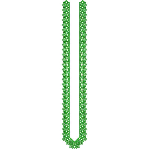 Elegant Men’s Green Geometric Neckline Embroidery Design